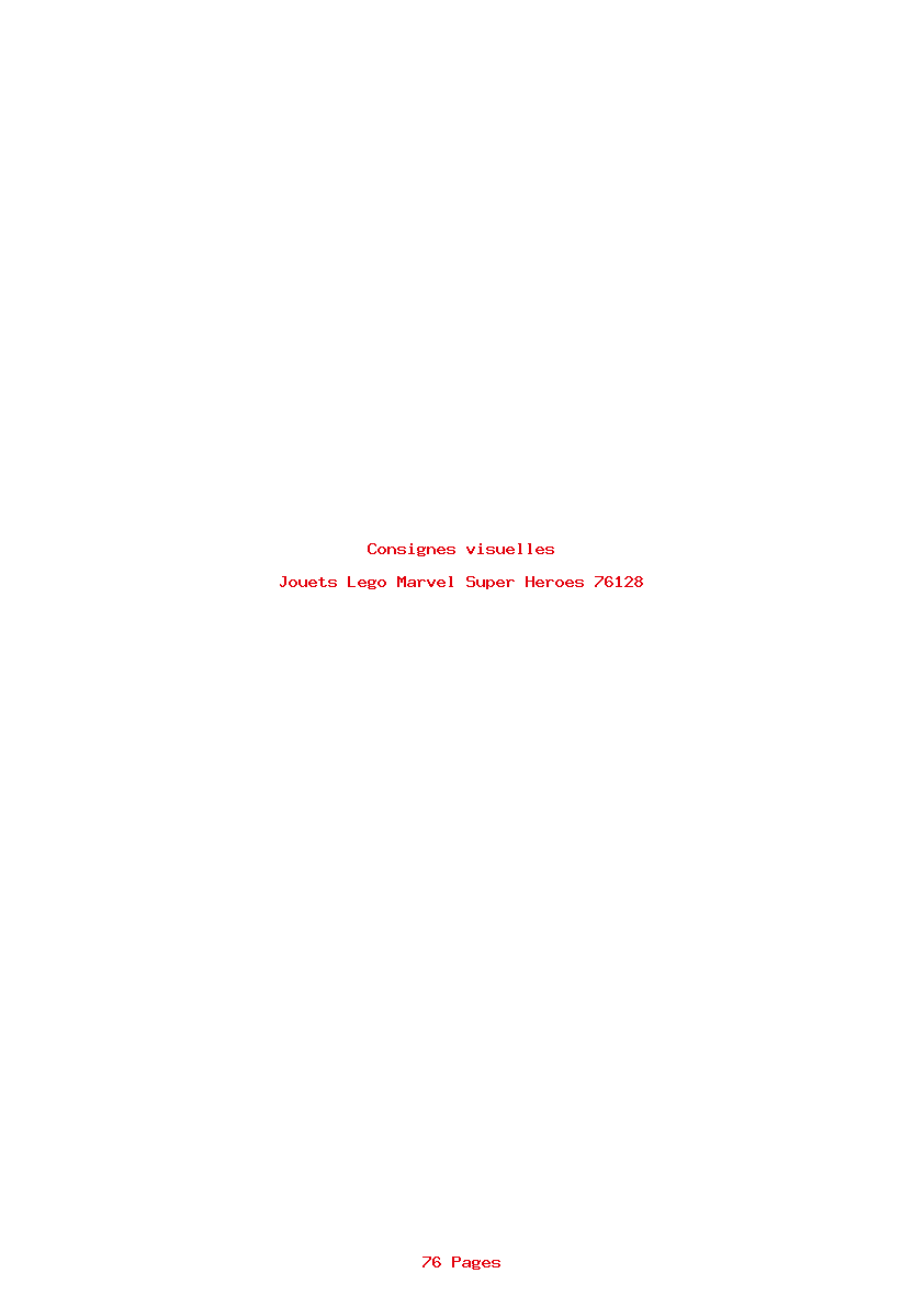 Page 1 de la notice Consignes visuelles Lego Marvel Super Heroes 76128
