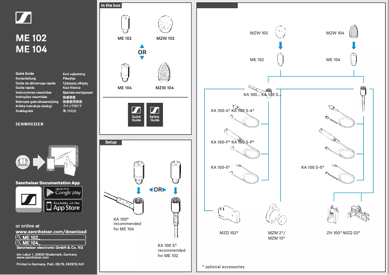 Página 1 del manual Manual de usuario Sennheiser ME 104-Ant