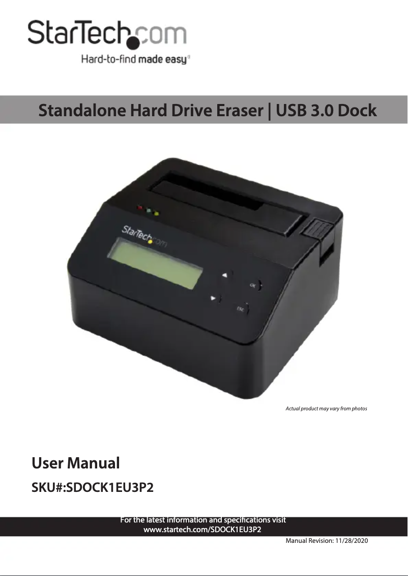 Page 1 of the manual User Manual StarTech.com SDOCK1EU3P2