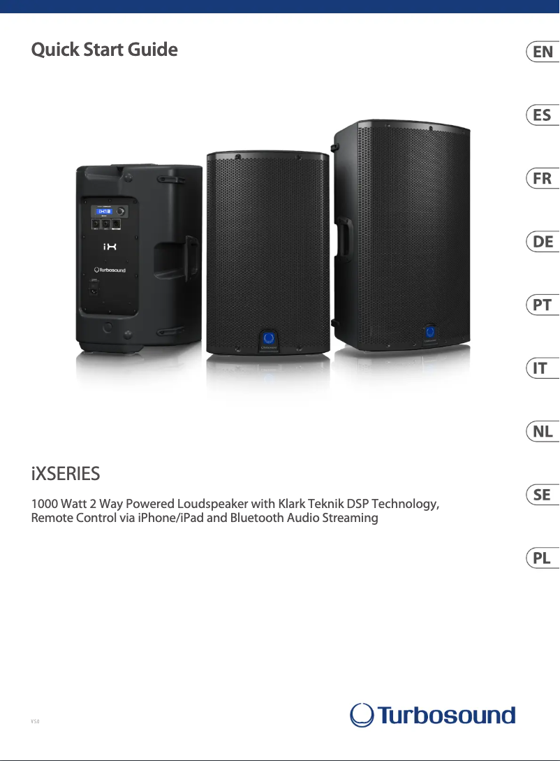 Page 1 of the manual Quick Start Guide Turbosound iX12