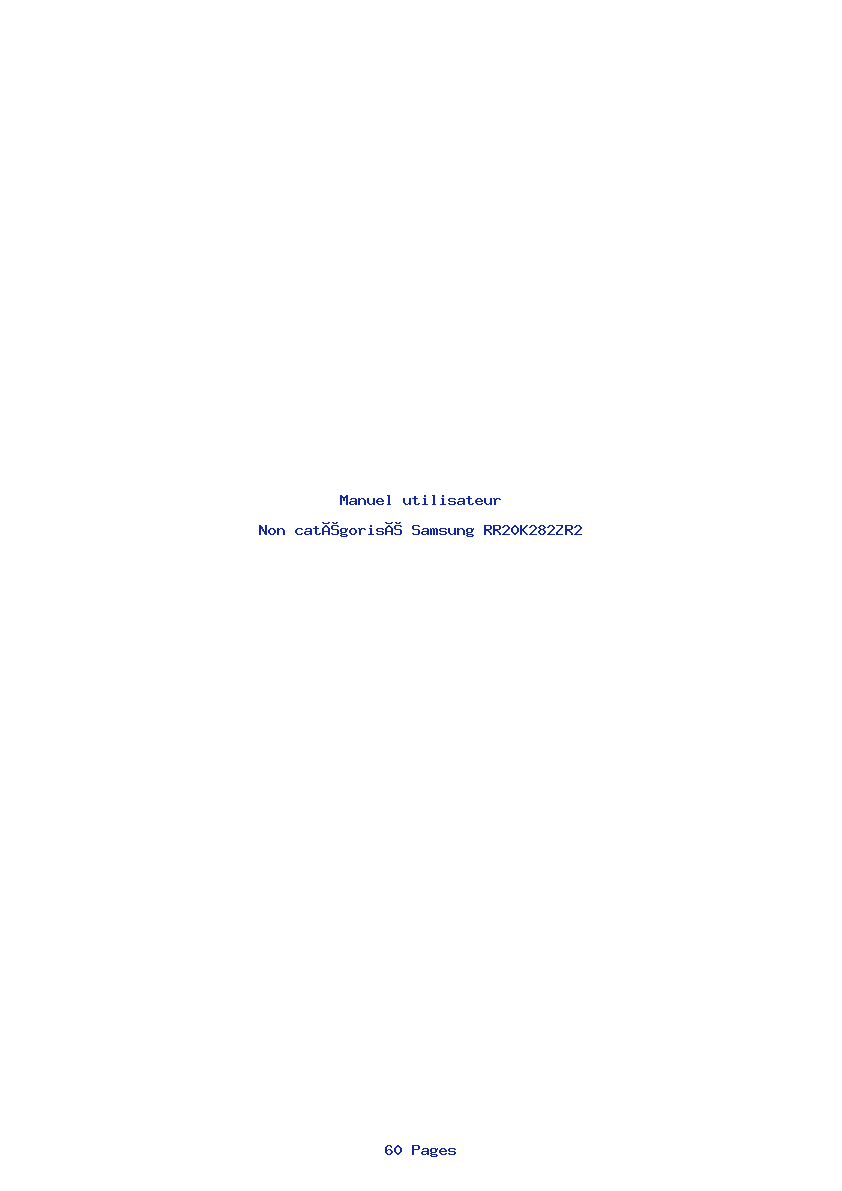 Page 1 de la notice Manuel utilisateur Samsung RR20K282ZR2