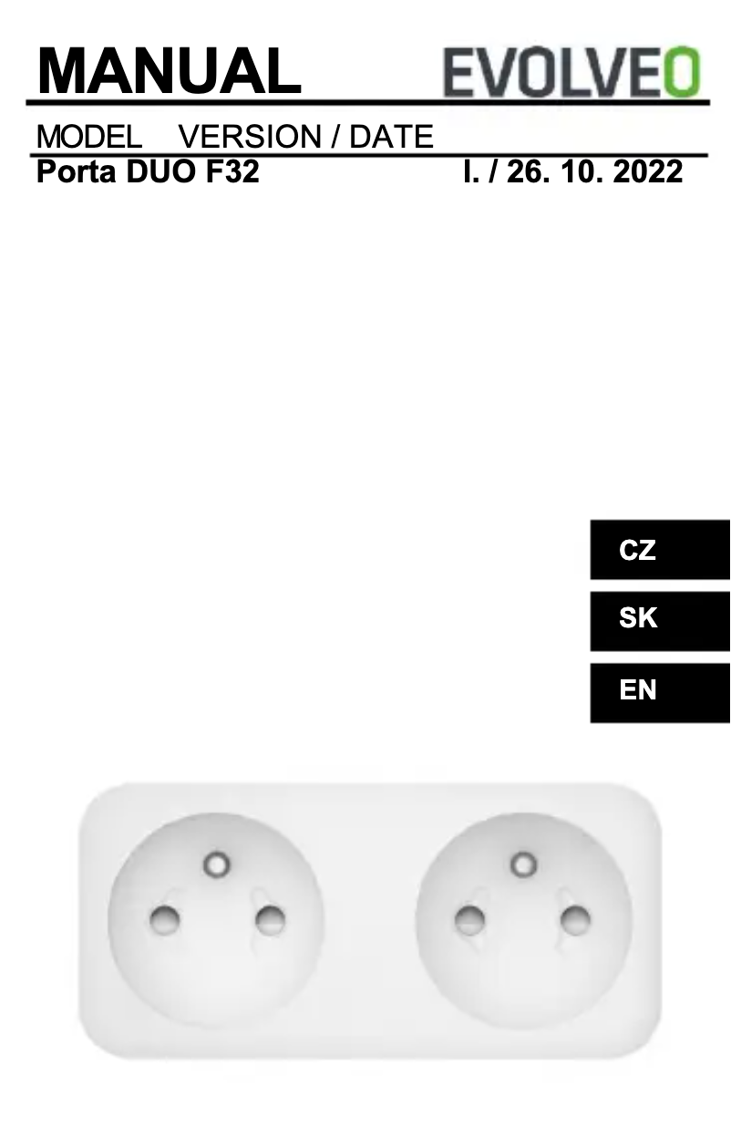 Page 1 de la notice Manuel utilisateur Evolveo Porta DUO F32