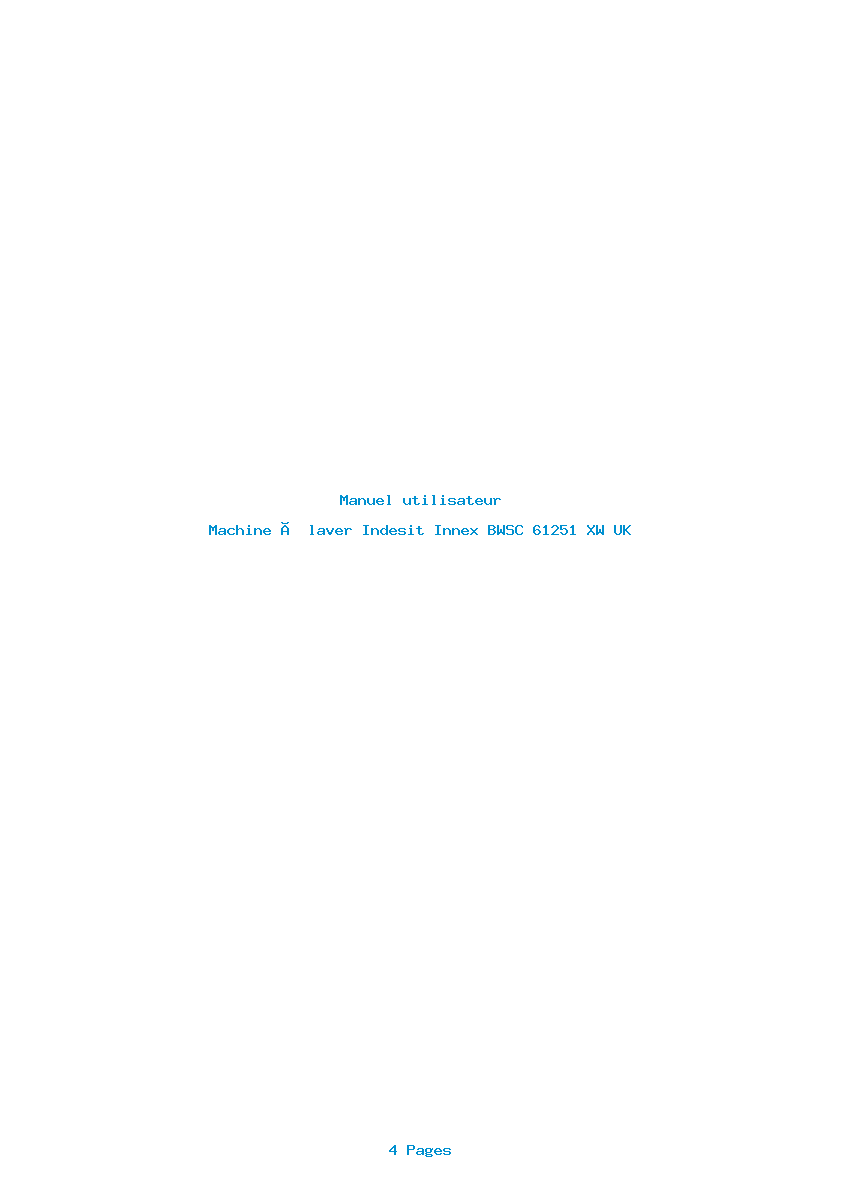 Image de la première page du manuel de l'appareil Innex BWSC 61251 XW UK