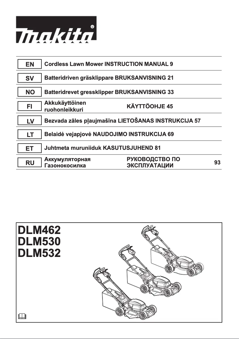 Page 1 de la notice Manuel utilisateur Makita DLM462