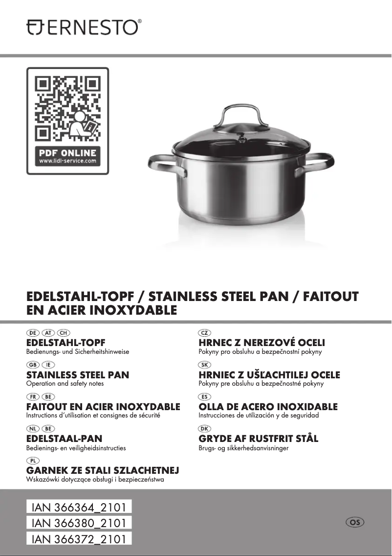 Page 1 de la notice Manuel utilisateur Ernesto HG06436