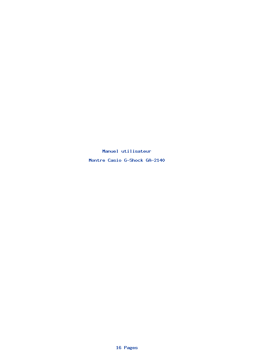 Page 1 de la notice Manuel utilisateur Casio G-Shock GA-2140