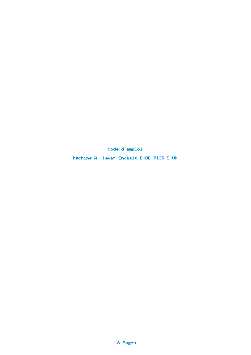 Page 1 de la notice Mode d'emploi Indesit EWDE 7125 S UK
