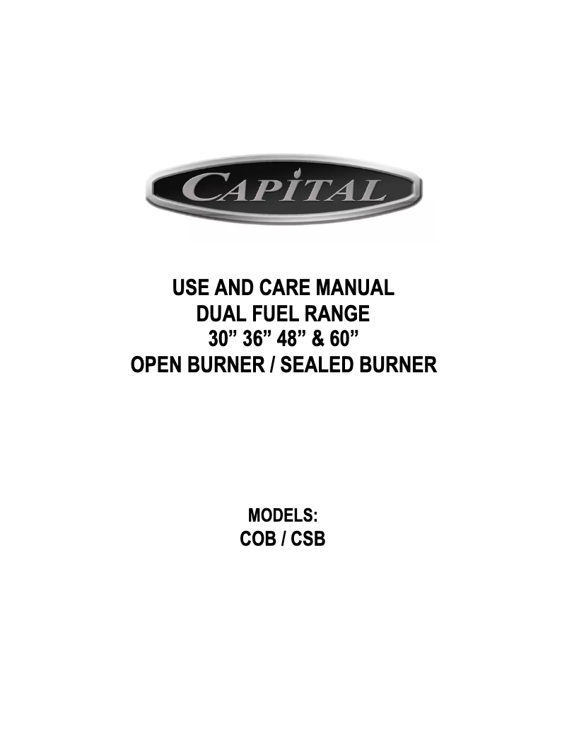 Page 1 de la notice Manuel utilisateur Capital Connoisseurian COB604GB2N