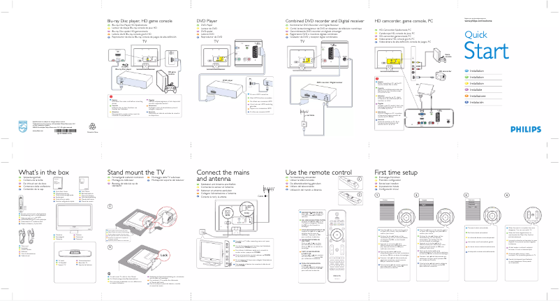 Page n°1 - Guide de démarrage rapide Philips 19PFL3403