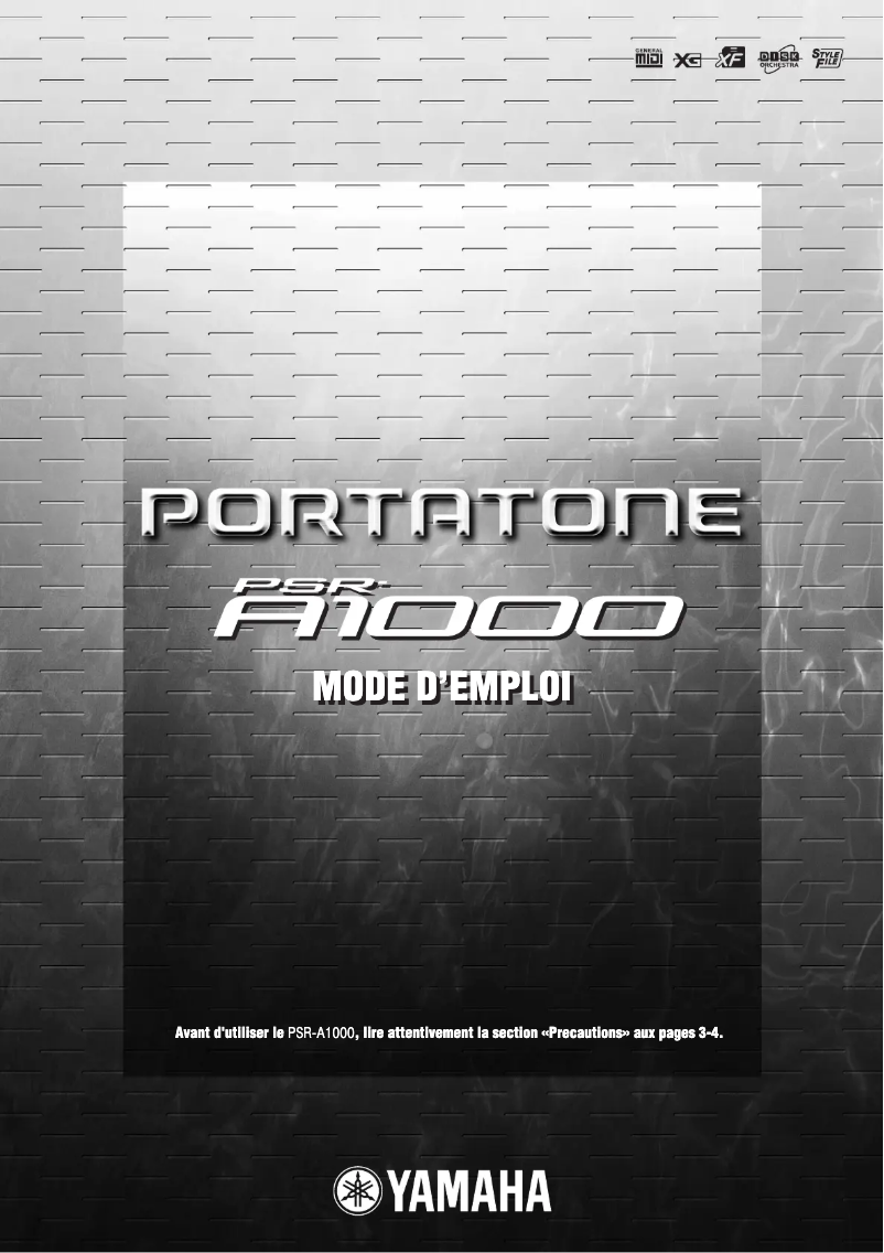 Page 1 de la notice Manuel utilisateur Yamaha PSR-A1000