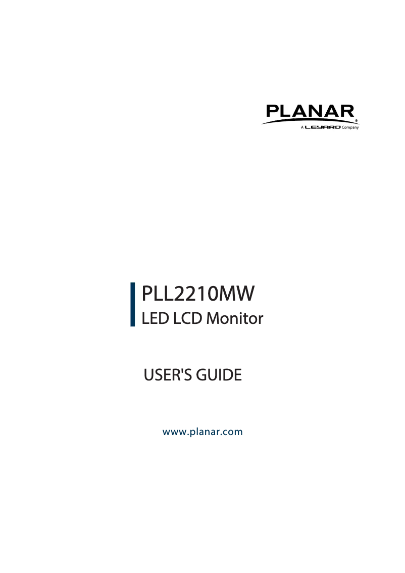 Page 1 de la notice Manuel utilisateur Planar PLL2210MW