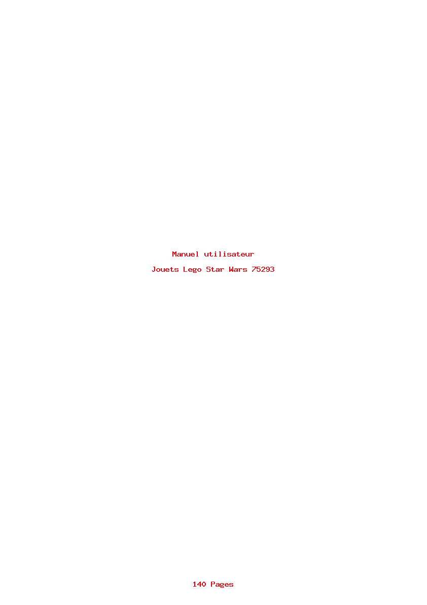 Page 1 de la notice Manuel utilisateur Lego Star Wars 75293