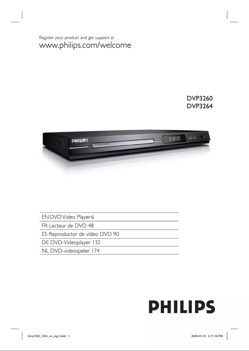 Page 1 of the manual User Manual Philips DVP3264