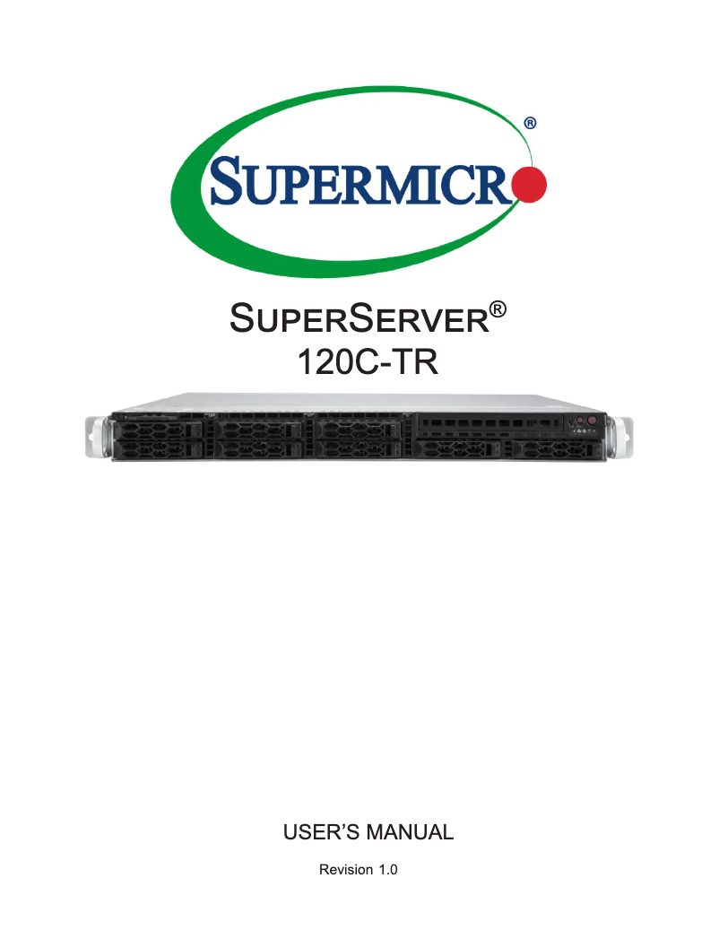 Page 1 de la notice Manuel utilisateur Supermicro SYS-120C-TR