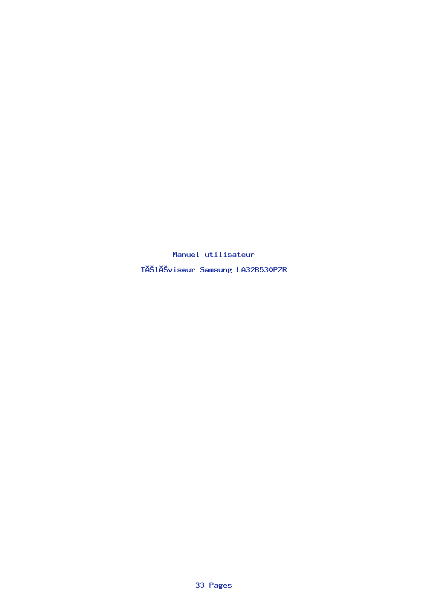 Page 1 de la notice Manuel utilisateur Samsung LA32B530P7R