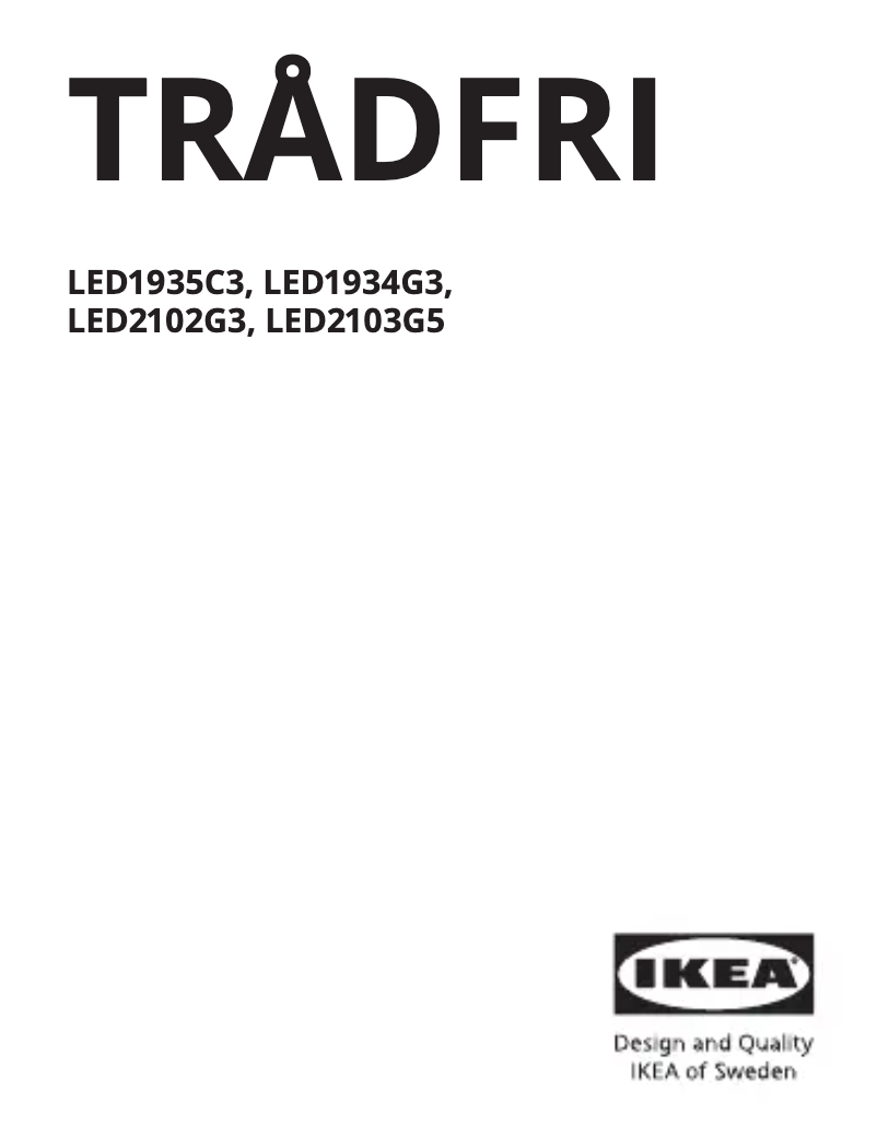 Page 1 de la notice Manuel utilisateur Ikea TRÅDFRI 105.415.02