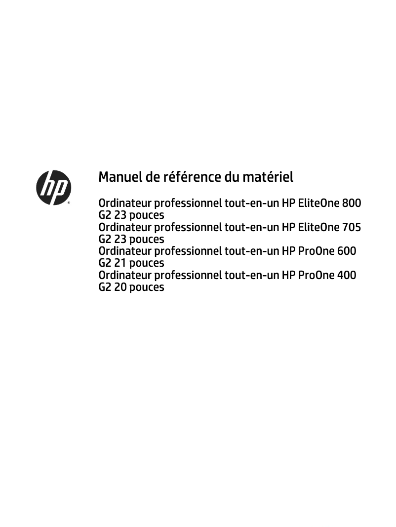 Page 1 de la notice Manuel utilisateur HP EliteOne 705 G2