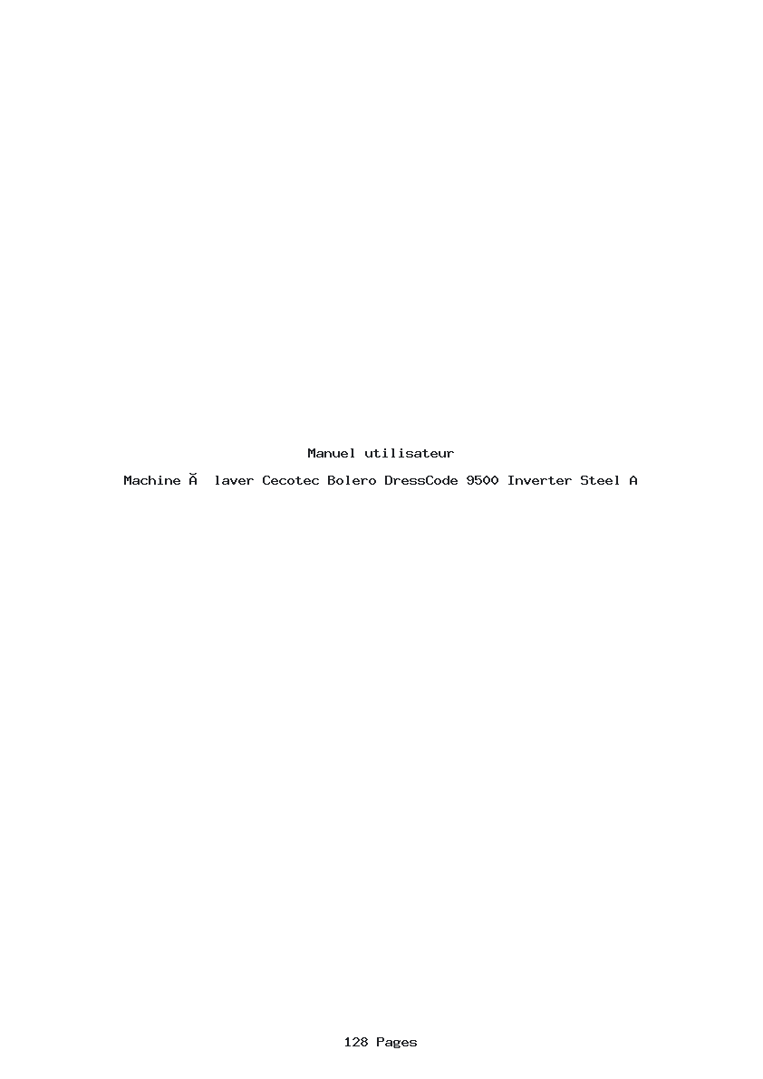 Page 1 de la notice Manuel utilisateur Cecotec Bolero DressCode 9500 Inverter Steel A