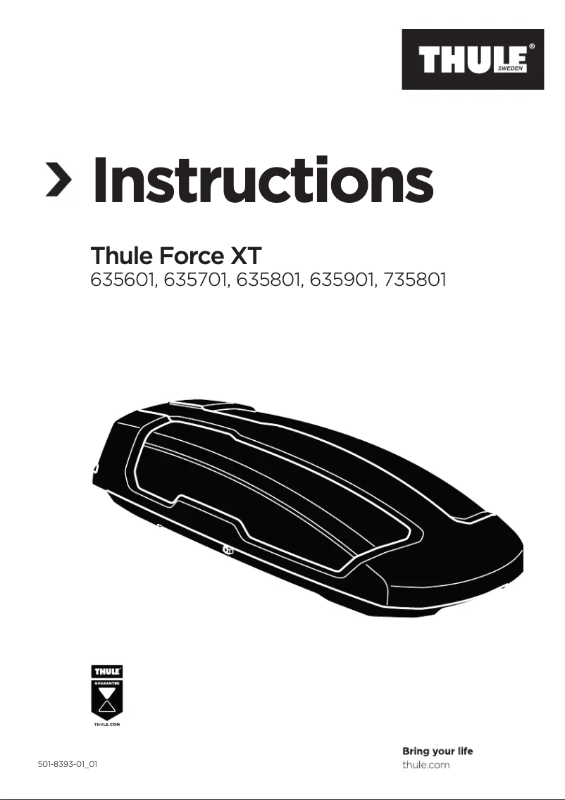 Page 1 de la notice Manuel utilisateur Thule Force XT XL