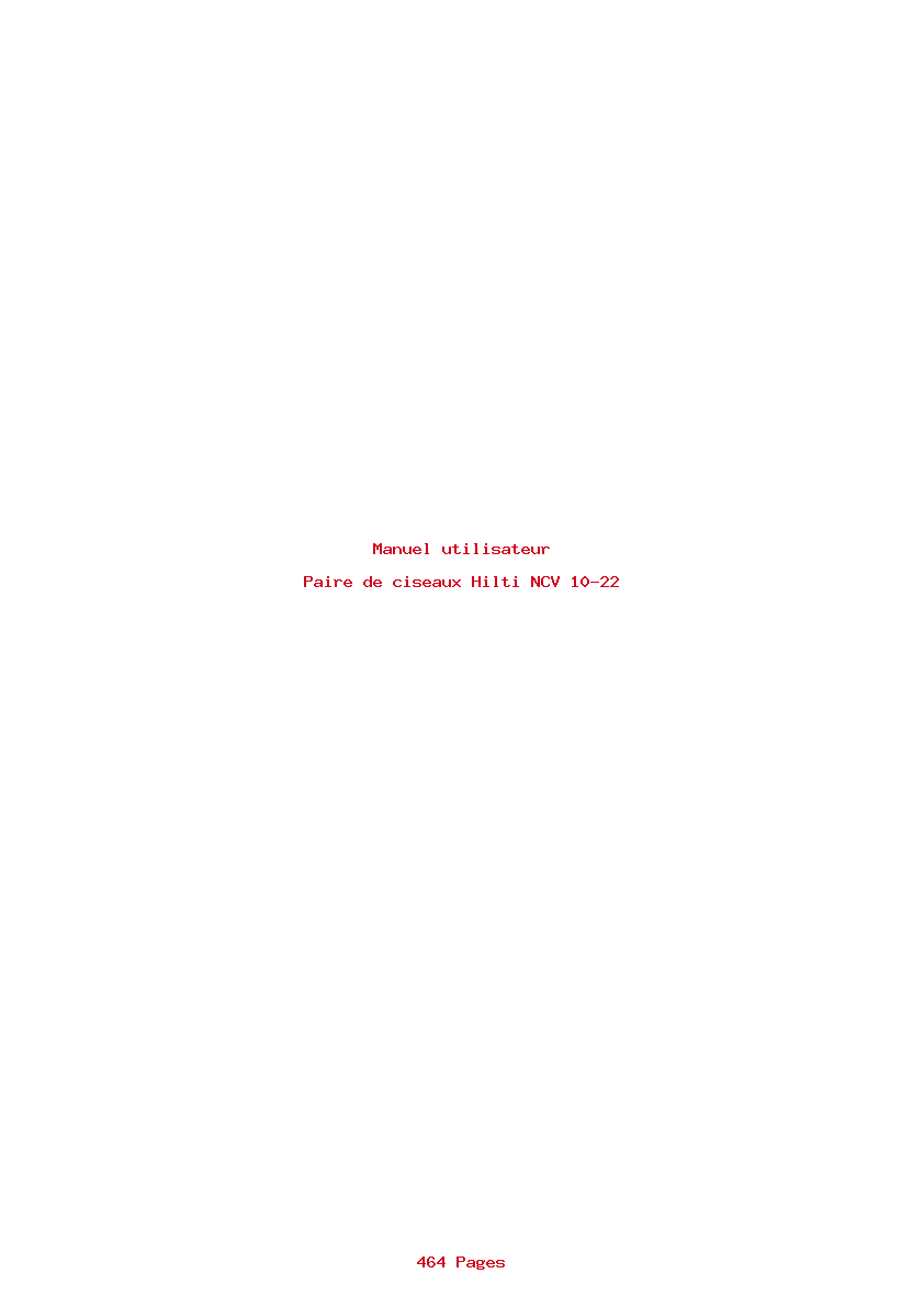 Page 1 de la notice Manuel utilisateur Hilti NCV 10-22