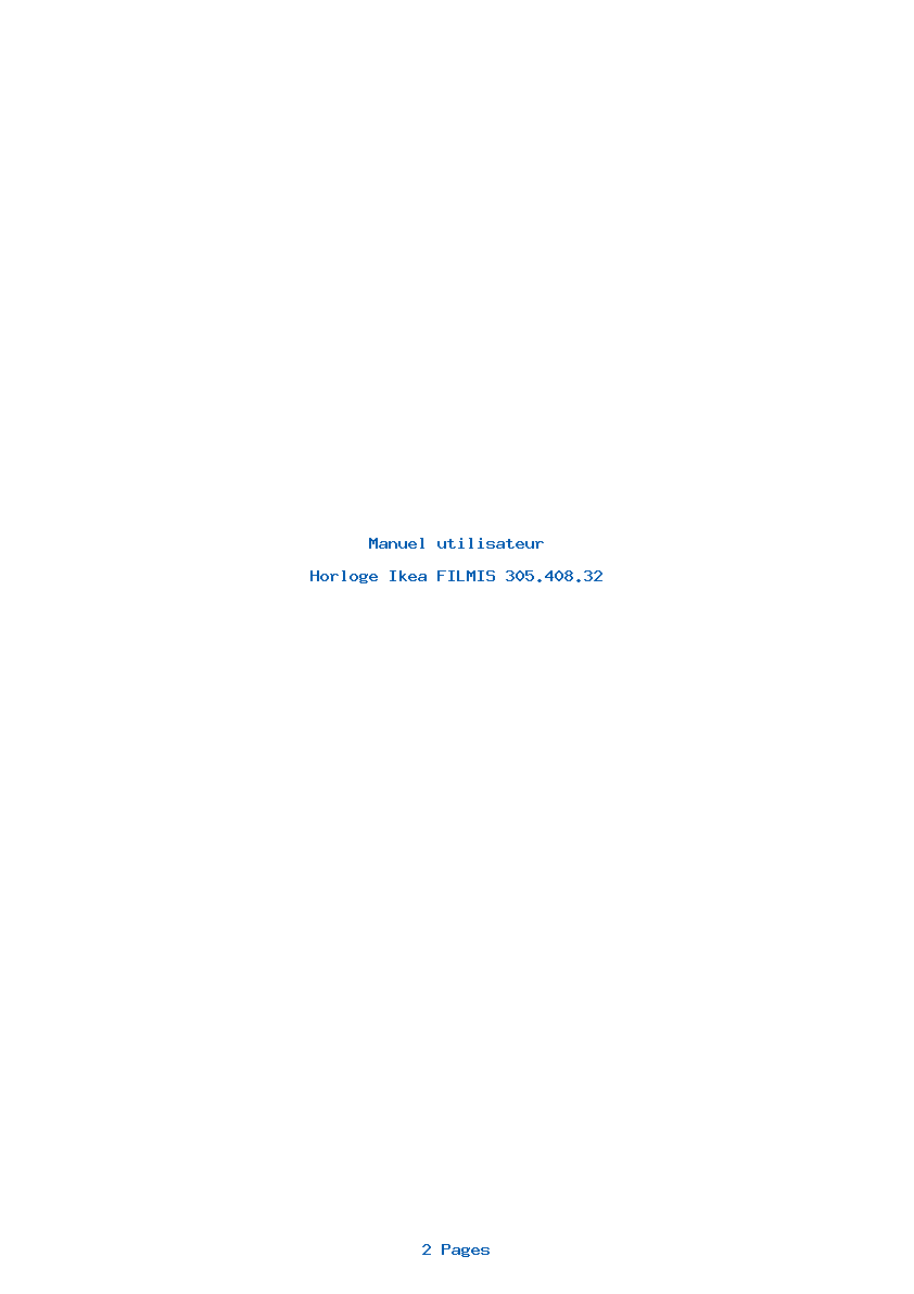 Page 1 de la notice Manuel utilisateur Ikea FILMIS 305.408.32