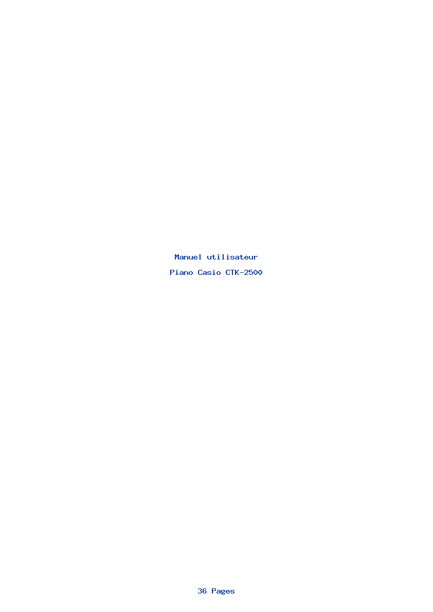 Page 1 de la notice Manuel utilisateur Casio CTK-2500