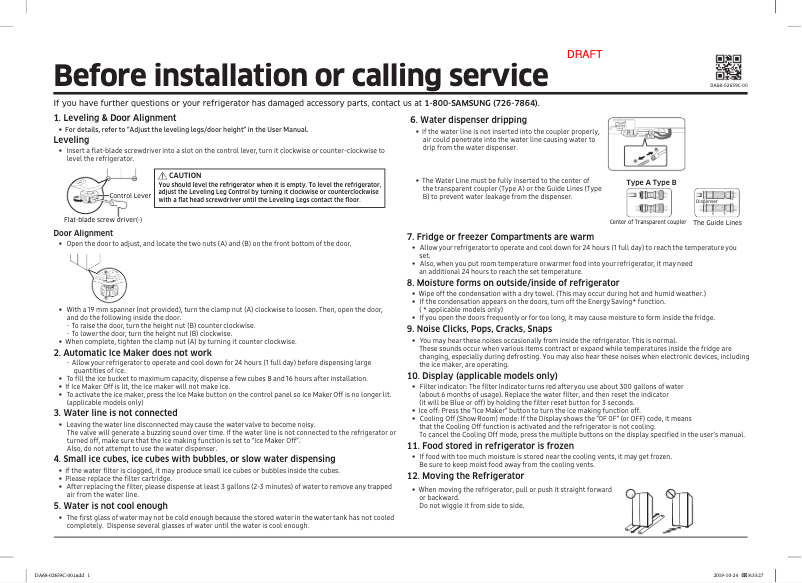 Page 1 de la notice Manuel utilisateur Samsung RS27T5200B1