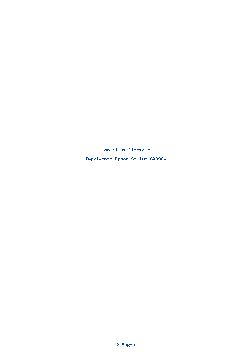 Page 1 de la notice Manuel utilisateur Epson Stylus CX3900