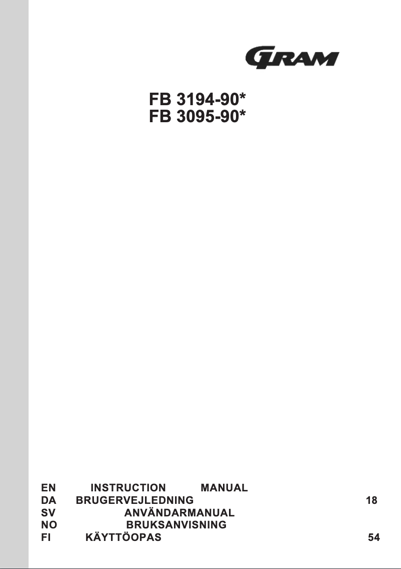 Page 1 de la notice Mode d'emploi Gram FB 3194-90/1