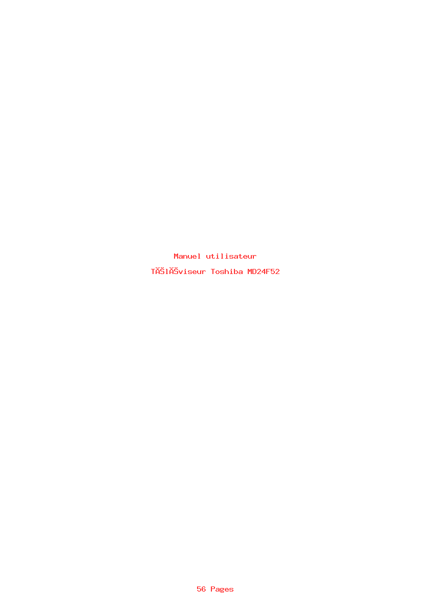 Page 1 de la notice Manuel utilisateur Toshiba MD24F52