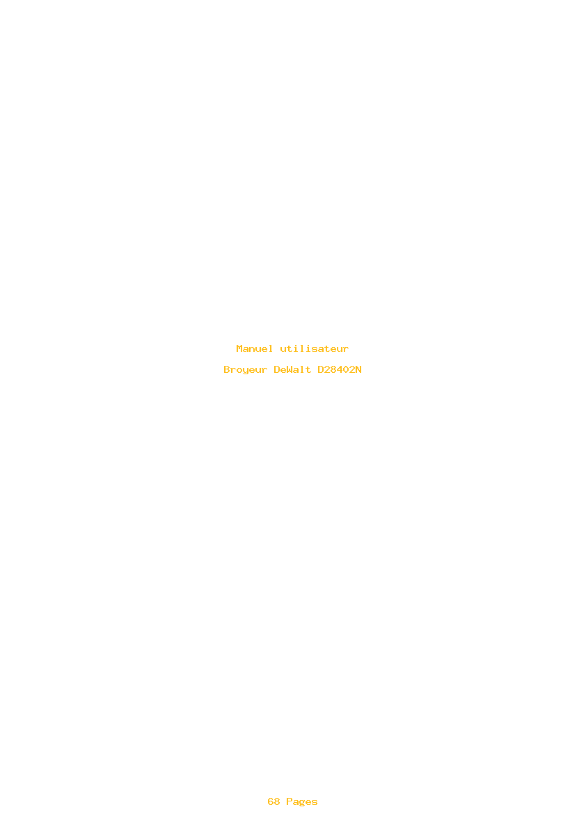 Page 1 de la notice Manuel utilisateur DeWalt D28402N