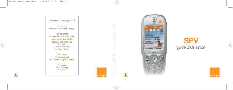 Page 1 de la notice Manuel utilisateur Orange SPV