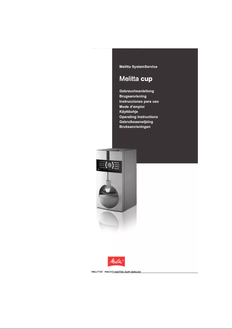Page 1 de la notice Manuel utilisateur Melitta Cup
