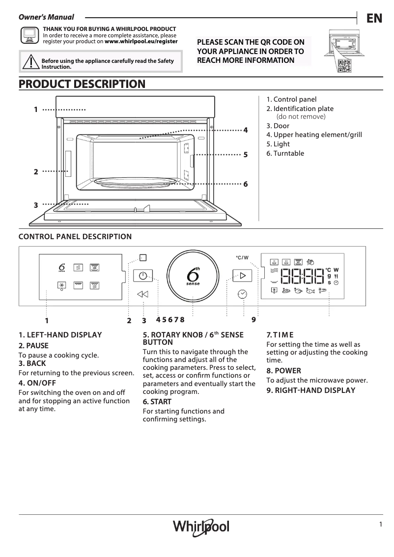 Página 1 del manual Guía de instalación Whirlpool WMD54MBG
