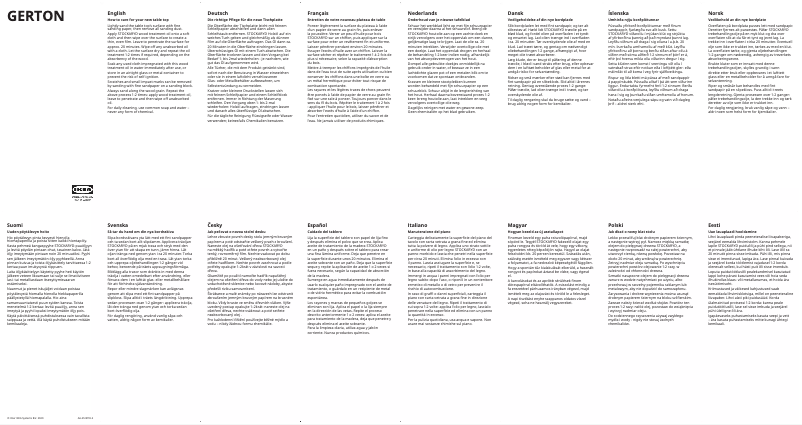 Page 1 de la notice Mode d'emploi Ikea GERTON