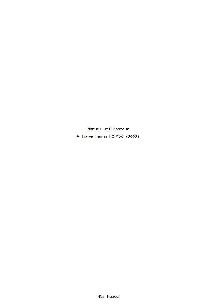 Page 1 de la notice Manuel utilisateur Lexus LC 500 (2022)
