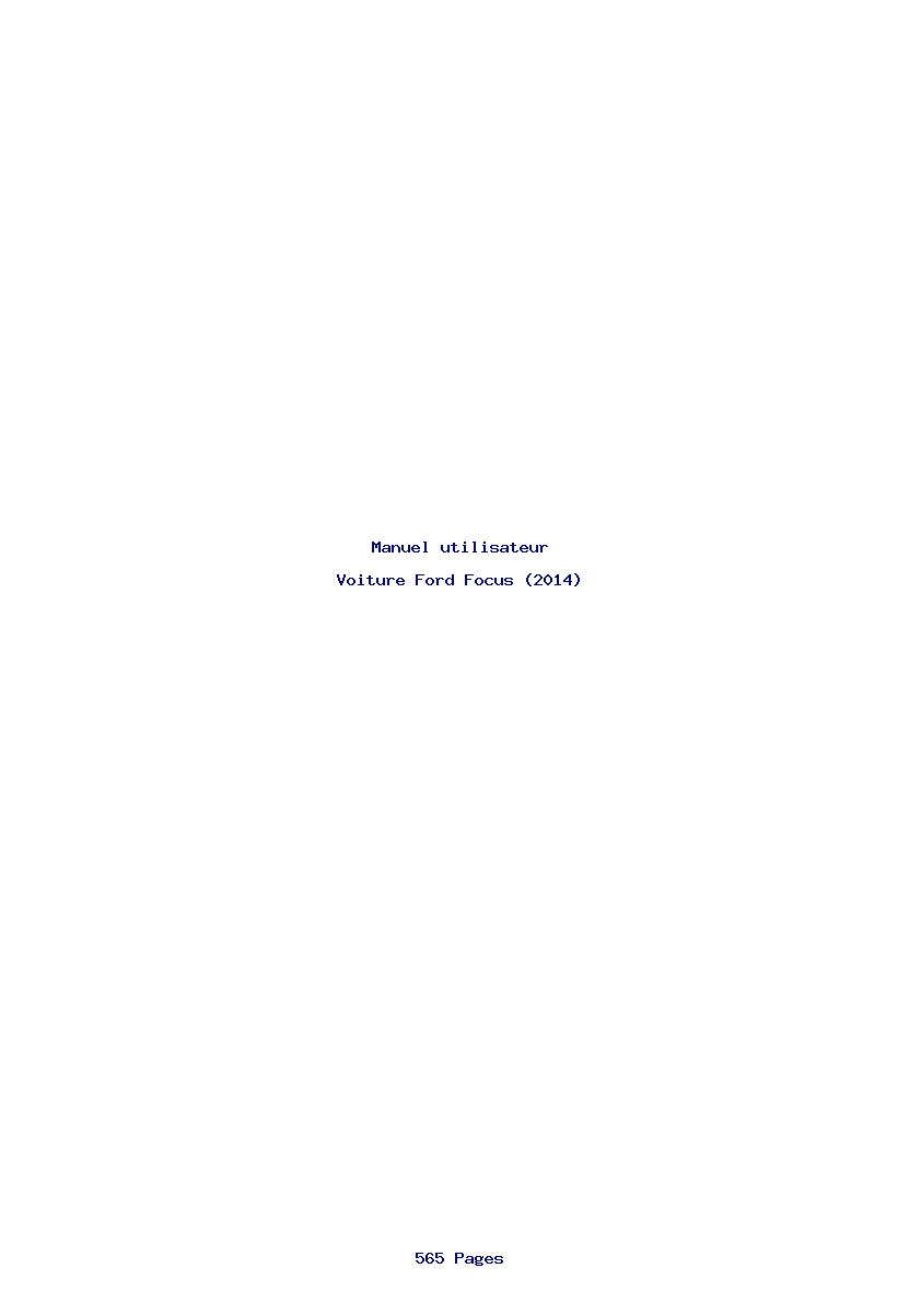 Page 1 de la notice Manuel utilisateur Ford Focus (2014)