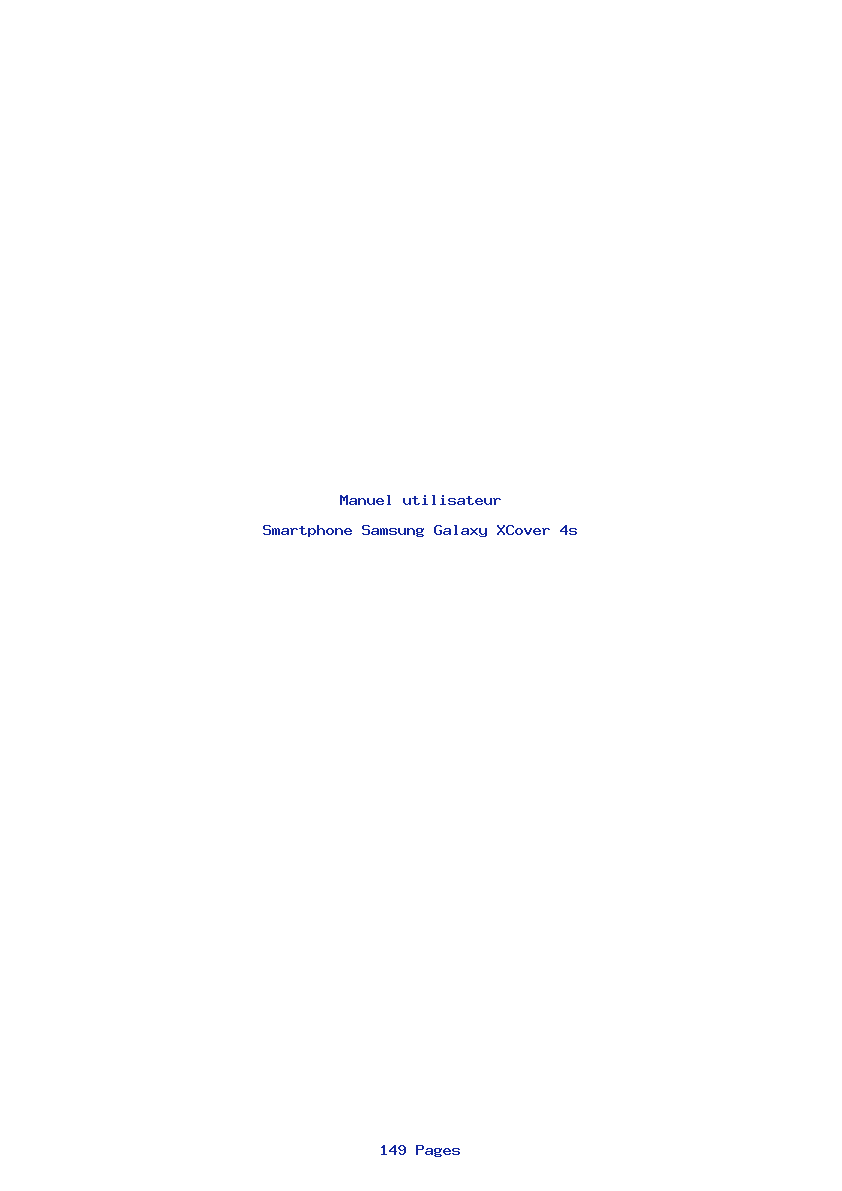Page 1 de la notice Manuel utilisateur Samsung Galaxy XCover 4s