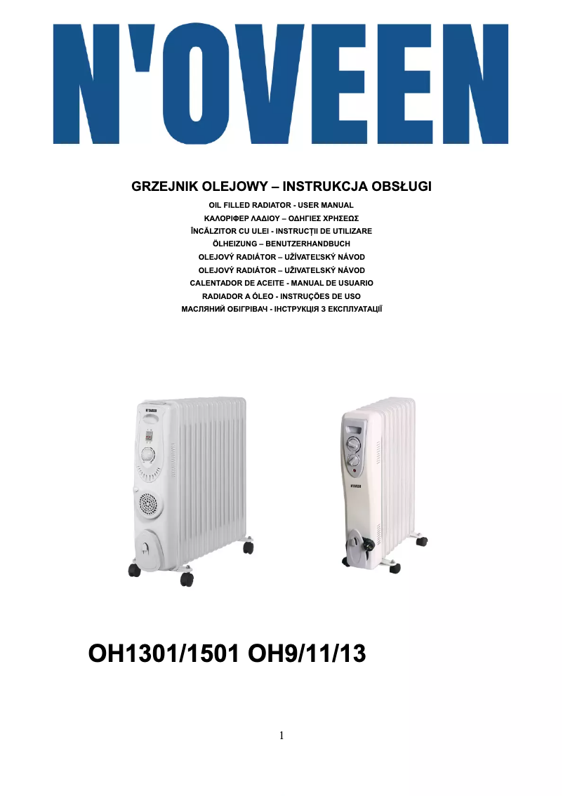 Page 1 de la notice Manuel utilisateur N'oveen OH1301