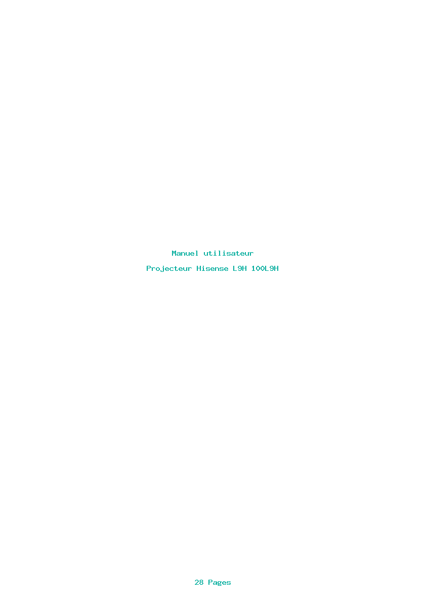 Page 1 de la notice Manuel utilisateur Hisense L9H 100L9H