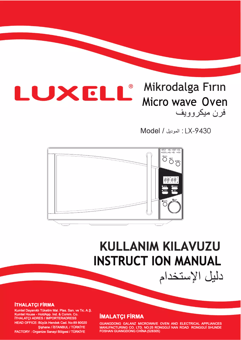 Page 1 de la notice Manuel utilisateur Luxell LX-9430