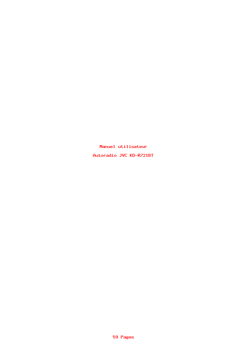 Page 1 de la notice Manuel utilisateur JVC KD-R721BT