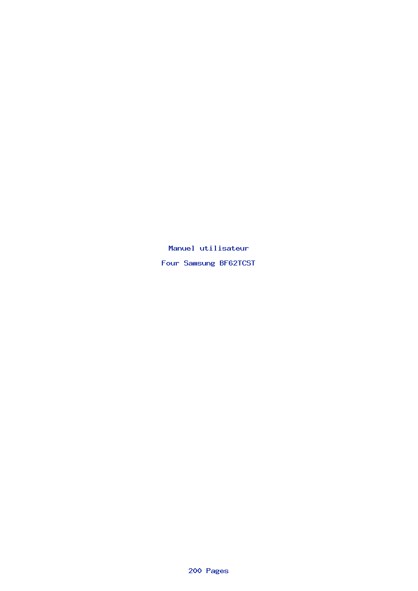 Page 1 de la notice Manuel utilisateur Samsung BF62TCST