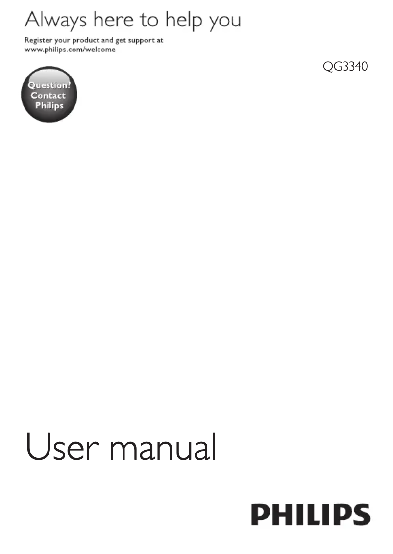 Page 1 of the manual User Manual Philips Multigroom QG3340