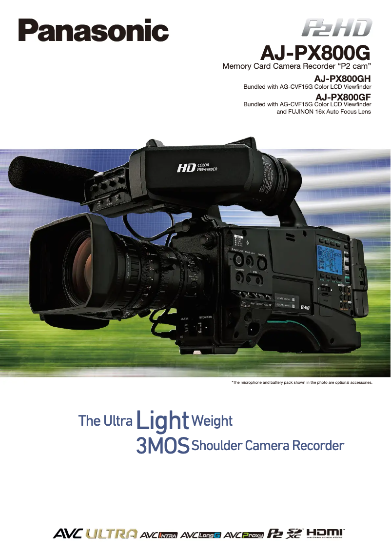 Page 1 de la notice Manuel utilisateur Panasonic AJ-PX800G