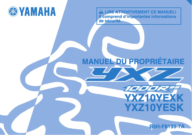 Page 1 de la notice Manuel utilisateur Yamaha YXZ1000R (2019)