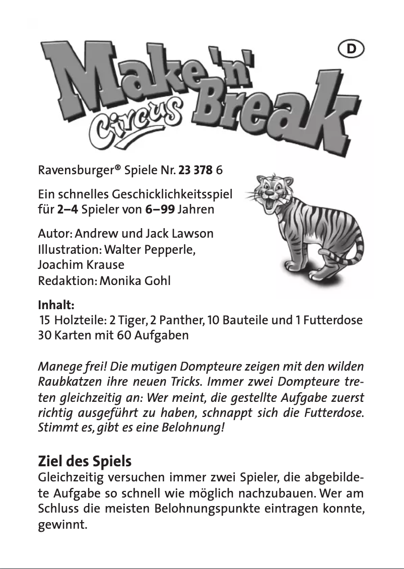 Página 1 del manual Manual de usuario Ravensburger Make 'n' Break Circus