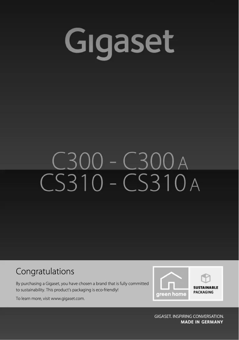 Imagen de la primera página del manual del dispositivo Gigaset CS310A