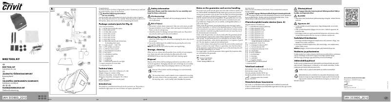 Page 1 de la notice Manuel utilisateur Crivit IAN 353800