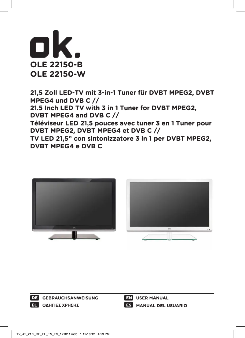Page 1 de la notice Manuel utilisateur OK OLE 22150